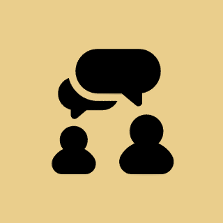 Two people chat icon with speech bubbles