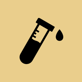 Laboratory test tube with droplet icon