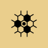 Stylized honeycomb icon with three dark cells