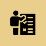 Person presenting checklist on board